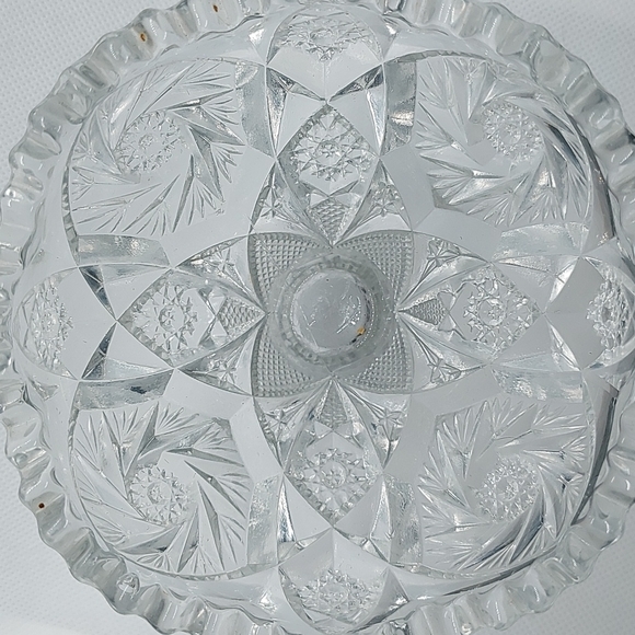 Vintage Clear Glass Footed Compote/Pedestal Candy Dish by Nucut - Picture 3 of 6